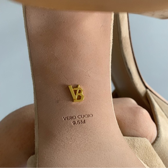 Veronica Beard 9.5 Dali Block Heel Sandals Suede Tan Beige - Picture 8 of 12